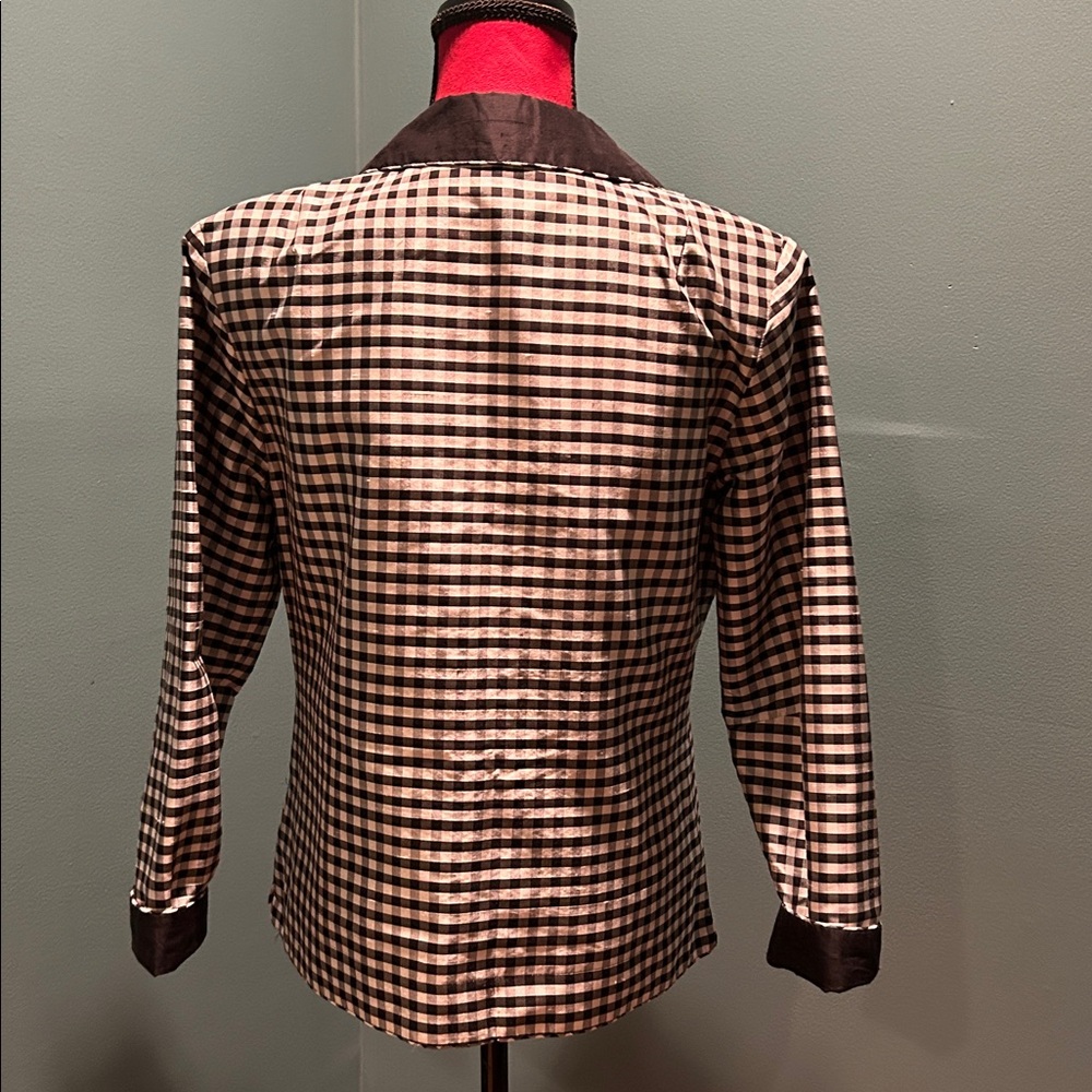 Harris Wallace Black Silk Reversible Jacket Size 8P - Picture 9 of 16